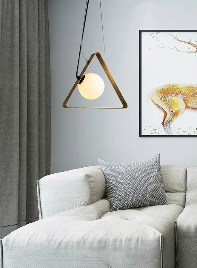 SPOLUX Modern Lighting, Single pendent, Light, Triangle modern light pendent, Gold Color, 25x25x100 cm,  Suitable for bedroom and living room, Counter light - Image 2